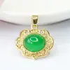 Colgante de Jadeíta Ágata Verde Bolsa de Dinero Collar Estilo Étnico Fábrica Venta al por Mayor Dropshipping S3112401