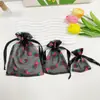Bolsa de Gasa para Dulces Niños Bolsa de Empaque para Dulces de Fiesta Personalizada Bolsa de Almacenamiento de Organza Fresa Dulce