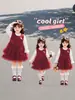 Vestido para niña, nuevo estilo otoño 2026, elegante vestido infantil, conjunto de dos piezas de estilo princesa para primavera y otoño