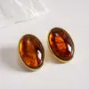 Aretes Ovalados de Acrílico con Degradado Transfronterizos Europeos y Americanos Pendientes de Moda Estilo Retro Joyería de Oreja Simple Versátil para Mujeres Sensación de Alta Gama