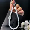 Cadena para Teléfono Móvil Calabaza de Zirconia para Atraer Riqueza y Seguridad, Cadena Colgante para Teléfono Móvil de Cuentas de Vidrio, Colgante de Alta Gama Estilo Chino, Llavero de Caja Sorpresa para Mujeres
