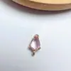 Accesorios para joyería DIY cobre fundido color dorado sección cuatro esquinas vidrio doble colgante pendientes populares colgante para pasador de pelo