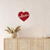 Explosões Dia dos Namorados de Madeira Símbolo de Amor Coração Vermelho Listagem Logo Criativo Cartões Decorativos Atmosfera de Natal Cartões Decorativos