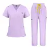 Suministrado directamente por el fabricante: ropa de trabajo médica, uniformes de manga corta para personal médico, pantalones médicos con cintura de cordón, uniformes de enfermera de hospital al por mayor