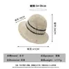 Moda Casual de Verano Rayas Todo-partido Transpirable Sombrero de Pescador de Paja para Mujer Protector Solar de Playa Sombrero de Paja