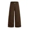 Pantalones de Trabajo Retro Americanos Jiamu Primavera Unisex Marca de Moda Holgados Amplios Patchwork Pierna Recta Pantalones Casuales