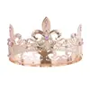 T-8 Nova Coroa Barroca Retrô Coroa Redonda de Noiva Tiara Vestido de Casamento Acessórios de Casamento Coroa de Performance para Concurso Decoração