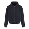 26155 High Street Americano Pesado 440 Lavado Design Desgastado Rebite Cardigan Moletom com Capuz Solto Masculino