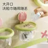 Cesta de almacenamiento para baño con ventosa, portacepillos de dientes de pared, caja de almacenamiento para toallas de baño con diseño de drenaje transparente
