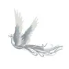 Adesivos de Tecido Bordados Fênix Estilo Chinês Dinastia Han Leque Dragão e Fênix Patch DIY Adesivos Decorativos Adorno de Casamento Grampo de Cabelo Adesivos de Tecido