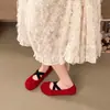 Zapatos Planos de Ballet de Verano 2026 Estilo Nuevo con Tira Cruzada y Suela Suave para Falda, Zapatos Mary Jane Retro Franceses con Punta Dividida Falsa para Mujer