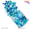 Juego de 12 lentejuelas fluorescentes de estrella de cinco puntas con diseño mixto, para decoración de uñas, con efecto perlado mate, pegatinas de diamantes para uñas.