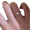 Anel Exclusivo de Trevo da Sorte Estilo Ins Minimalista com Zircônia, Anel Elegante Ajustável Feminino da Moda Versátil Estilo Coreano