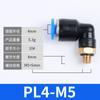 Fornecimento de conector rápido de dobra de rosca externa PL8 L10-02PL12-04 conector pneumático plugue rápido componentes pneumáticos