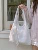 Nova Bolsa de Ombro Estilo Coreano Pequena Fresca e Gentil Flores Fadas Primavera e Verão Bolsa de Lona com Renda Bolsa Tote de Mão para Axila