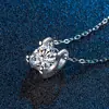 Rápido mano TikTok en línea Rojo Vivo suministro collar de plata ocho corazones y ocho flechas alta imitación color D moissanita Trébol colgante femenino