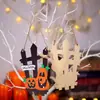 Decoraciones de Madera para Halloween Transfronterizas Gato Negro Señal para Valla o Puerta Calabaza de Halloween Colgante Colgante de Fiesta Decoración Colgante