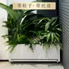 Caixa de Flores de Aço Inoxidável Varanda Telhado Interior Combinação de Caixas de Flores Terraço Pátio Exterior Bandeja de Água Combinação de Caixa de Flores Acabada
