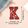 Parches de Tela de Colores Rojos con 26 Letras del Alfabeto Inglés y Números, Estilo Béisbol Americano, Parches Decorativos para Planchar DIY