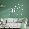 JM474 Amor Chicas Acrílico Pared DIY Espejo Decorativo Adhesivos de Pared Sala de Estar Dormitorio Pared Decoración Autoadhesiva
