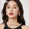 Pendientes de Plata de Ley S925 con Aguja y Perla Swarovski Venta Caliente Elegantes Pendientes de Estilo Francés para Mujer Pendientes de Perla Venta al por Mayor