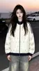 Sudadera con capucha y cremallera de manga larga con lunares y bloques de color, personalidad de nicho moderna americana, chaqueta para mujer, estilo casual de otoño e invierno, top versátil