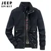 Otoño 2022 Novedad En Stock Chaqueta Casual Lisa con Cuello Alto y Bolsillos con Solapa Algodón Ajustado Chaqueta Juvenil