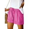 Amazon Wish Shorts Casuales para Mujer Verano 2025 Nuevo Estilo Europeo Cintura Alta Lazo Sueltos Pierna Ancha Pantalones