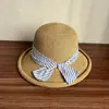 Sombrero de Paja con Lazo de Rayas Retro para Mujer Sombrero de Primavera y Verano Ala Grande Rizada Sombrero de Sol Protección Solar Plegable Sombrero de Paja Casual