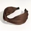 Moda Transfronteiriça Nova Faixa de Cabeça Listrada Simples Tendência Versátil Carta Larga com Nó Acessório de Cabelo para Exterior