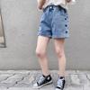 Shorts Jeans Femininos 2022 Verão Estilo Fino Menininha Formato de Coração Moderno Crianças Grandes Verão Shorts Quentes Marca da Moda