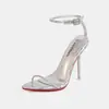Venta al por mayor de fábrica Nueva Moda Sexy Transparentes de Cristal Tacón de Aguja con Tirantes Sandalias Simples Tendencia Europea y Americana