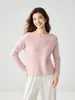 Nueva colección de otoño e invierno: suéter de cachemira pura para mujer, de un solo hombro, corte holgado, top sencillo y cálido