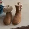 Botas de Nieve Elegantes Versátiles de Suela Gruesa para Mujer, Botas de Algodón Cálido de Terciopelo Grueso con Hebilla Retro de Gamuza, Uso Bidireccional