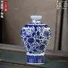 Pote de Vinho Cerâmico 1kg 2kg 3kg 5kg Garrafa de Vinho Cerâmica Jingdezhen Pote de Vinho Pote de Vinho Selado Garrafa Branca Azul e Branco
