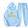 Sudaderas con Capucha Estampadas de Marca de Tendencia Otoñal Europea y Americana para Hombres y Mujeres, Conjuntos Deportivos Casuales y Pantalones de Chándal de Dos Piezas para Parejas