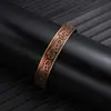 Pulsera Abierta Transfronteriza Europea y Americana para Hombre y Mujer Imán Pulsera de Plata Antigua Patrón de Diamante Retro Tallado Flor de Ciruelo Motocicleta Joyería de Mano