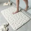 Alfombra texturizada de guijarros para entrada, felpudo de fácil cuidado, estilo simple, tapete absorbente de agua, tapete antideslizante para baño, tapete de piso
