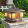 Lámpara de Pilar Solar Impermeable para Exterior Todo Cobre Lámpara de Pilar para Puerta de Patio Lámpara de Pilar para Jardín de Villa Valla de Patio Lámpara de Pilar