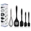 Juego de 5 Piezas de Silicona para Hornear, Juego de Utensilios de Cocina Resistentes a Altas Temperaturas, Espátula, Batidor de Huevos, Brocha para Aceite, Pala, Herramientas para Hornear Cocinar