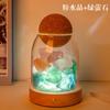 Piedra en bruto de cristal natural, piedra aromática para aceites esenciales, aromaterapia sin fuego, luz nocturna, luz ambiental para el hogar y el dormitorio, regalo, decoración