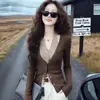 Suéter Cardigan de Punto Falso Dos Piezas Cuello Halter en V Ropa de Primavera para Mujer Nuevo Estilo 2026 Top Único Súper Atractivo