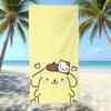 Toalla de Playa con Estampado de Perro Pudín de Sanrio, Absorbente de Agua, Secado Rápido, Fibra Ultrafina, Toalla de Baño para Vacaciones, Directo de Fábrica