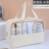 Bolsa Cosmética Transparente Personalizada, Grande Capacidade, Necessaire à Prova d'Água, Bolsa de Armazenamento Portátil para Viagem, Bolsa de Mão em PVC