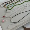 Collar de Plata de Ley 925 para Mujer Colección Serie Otoño e Invierno Hecho a Mano Cadena para Clavícula Versátil Serie de Cadenas de Plata de Colores