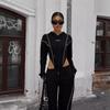 Mono de manga larga ajustado con personalidad de moda callejera europea y americana para mujer de otoño 2024