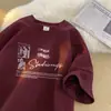 Camiseta Masculina de Algodão Puro Manga Curta Estilo Vintage Americano Verão Tendência Marca Tendência Camiseta de Manga Meia Pesada Solta Tamanho Plus Size Top