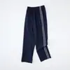 Pantalones de Uniforme Escolar Rayados Reflectantes para Niños y Niñas, Dos Rayas, Gris Azulado, Rayas Reflectantes Gris Rojizo, Pantalones Deportivos Rectos de Corte Holgado para Estudiantes de Secundaria y Preparatoria