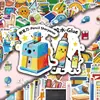 100 adesivos de rabiscos de desenhos animados para material escolar, decoração transfronteiriça para malas, capas de celular e cadernos, atacado