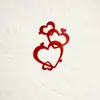 Decoração de Bolo com Laço de Pérola Estilo Ins Amor Dia dos Namorados Decoração de Bolo Coração Festa de Sobremesas